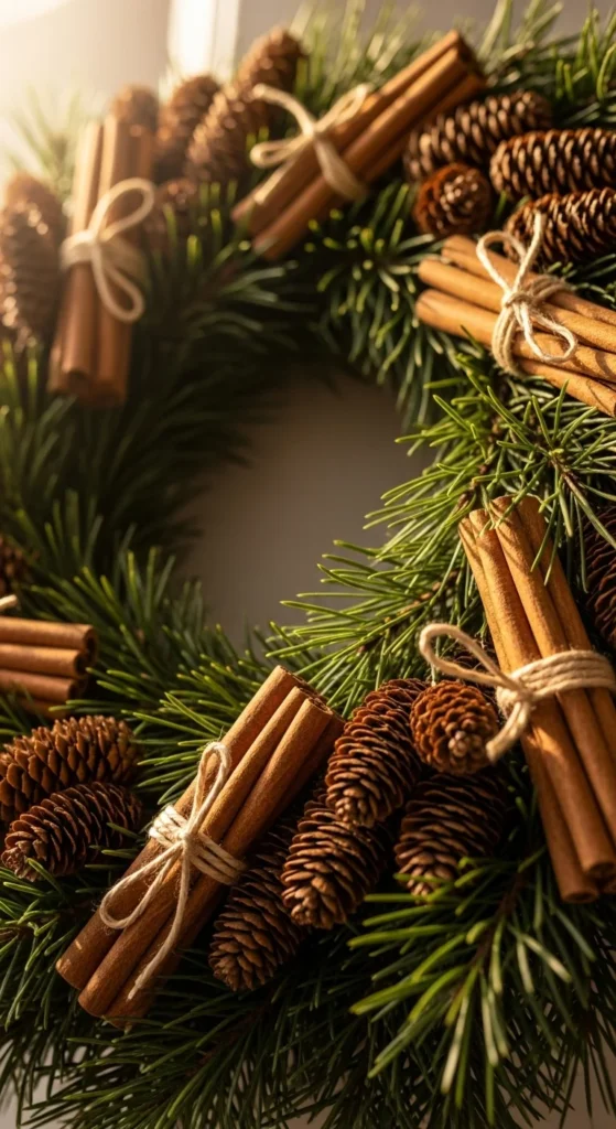 Pine and Cinnamon Stick Wreath