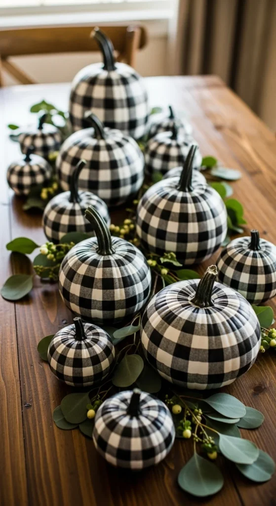 Gingham Table Pumpkin Style
