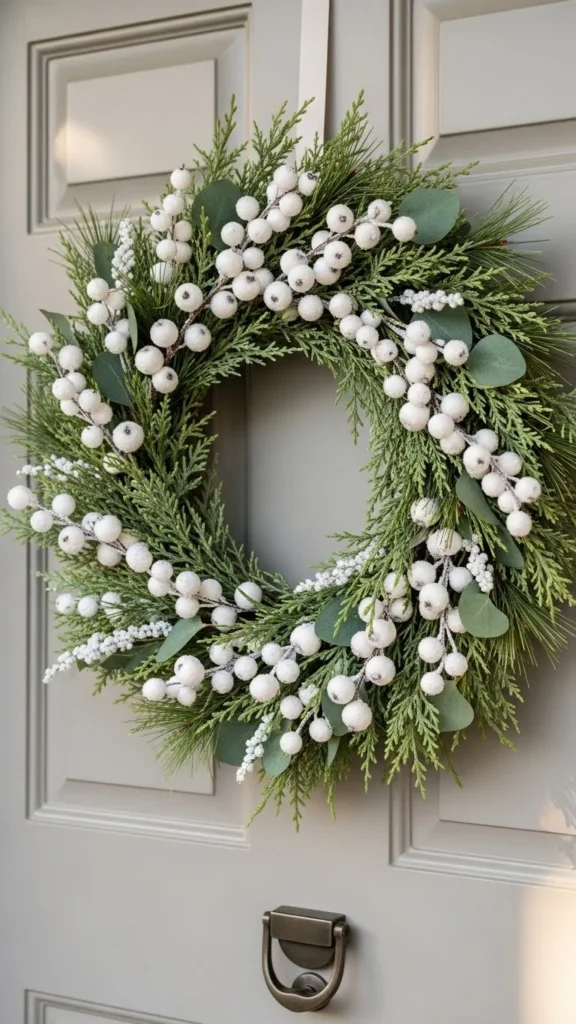 White Berry and Greenery Wreath