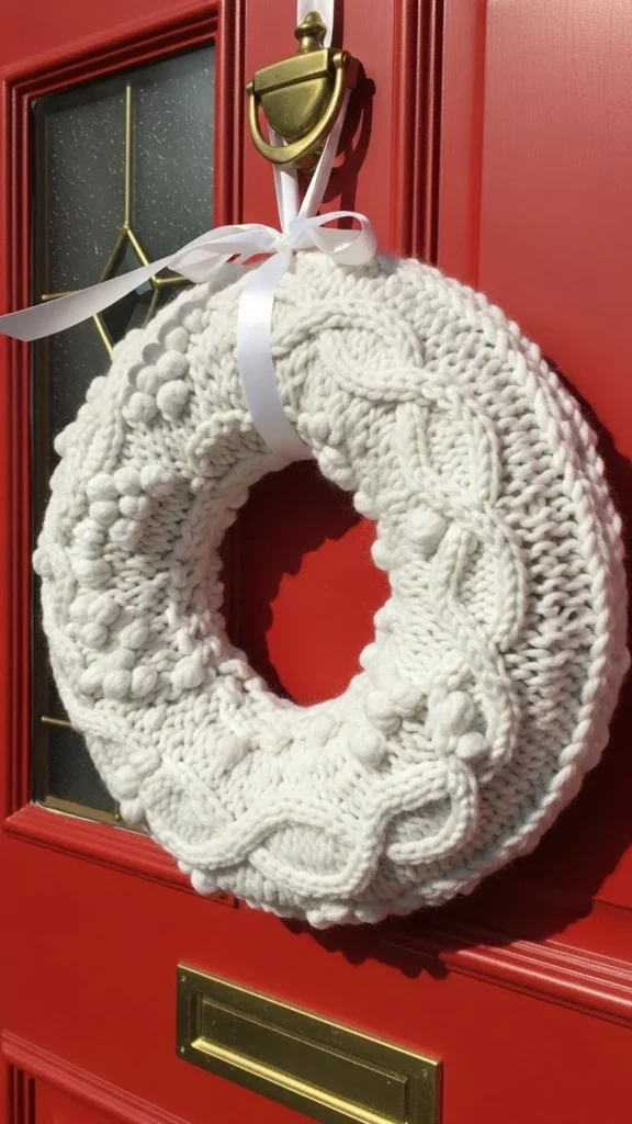 Knitted Yarn Wreath