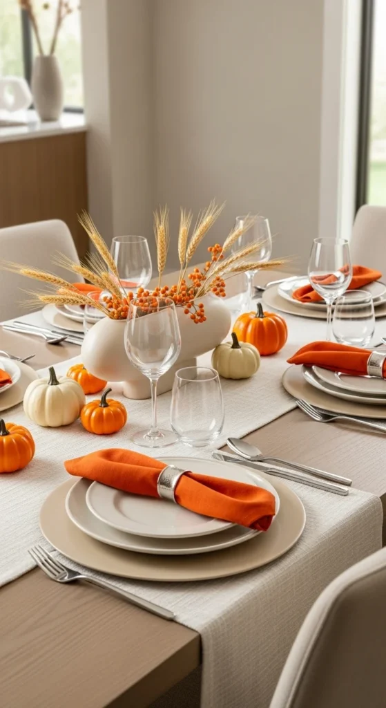 Neutral Tones with a Pop of Orange