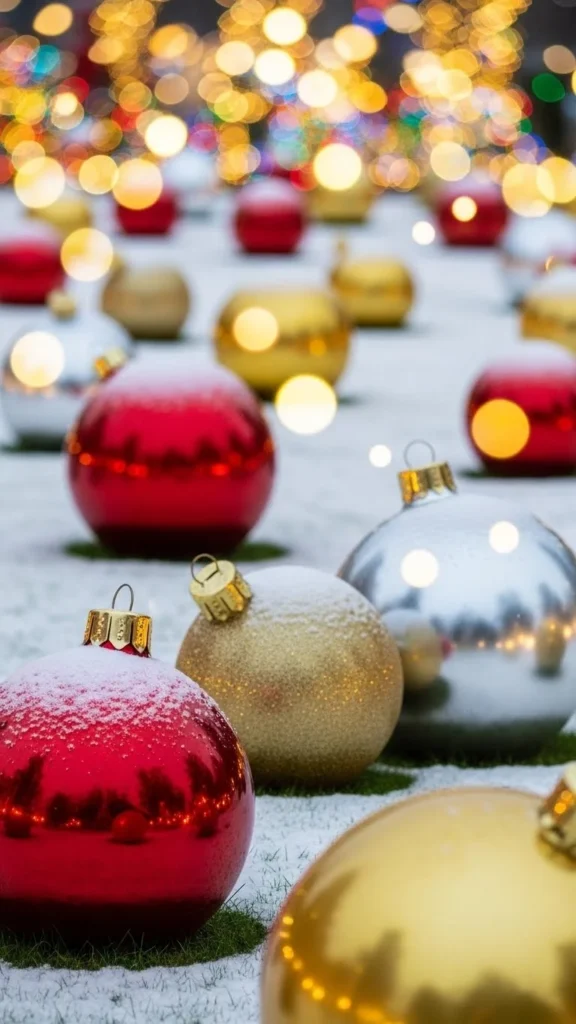 Oversized Ornaments on the Lawn