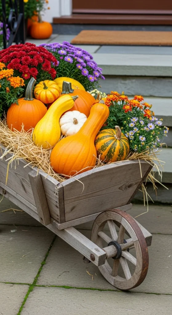 Wooden Wheelbarrow Display