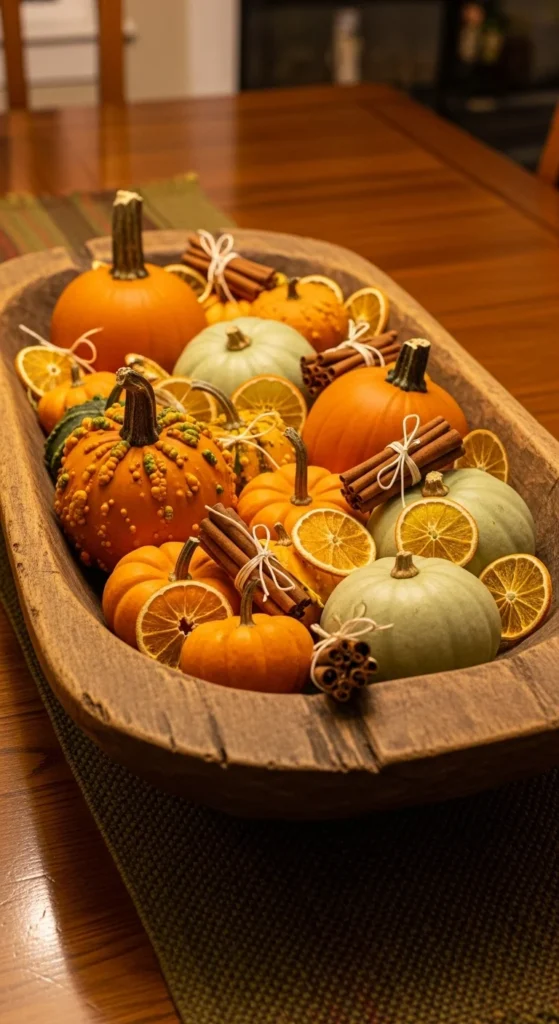 Pumpkin Dough Bowl Arrangement