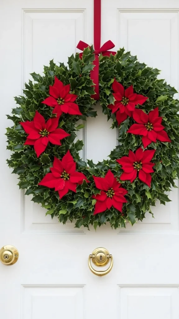 Floral Poinsettia Wreath