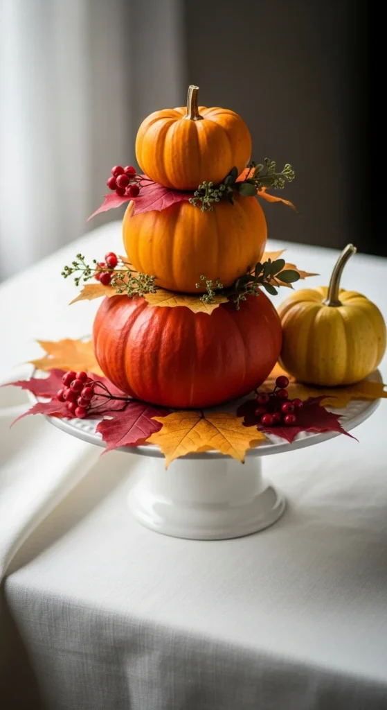 Pumpkin Cake Stand Centerpiece