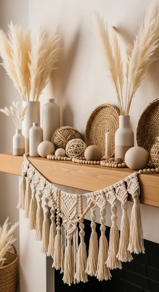 Boho Christmas Mantel