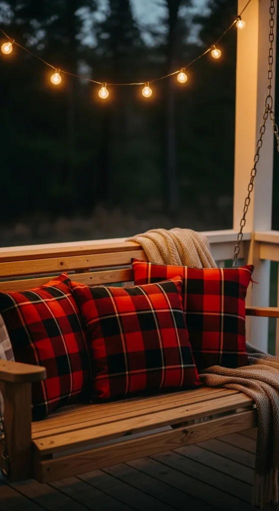 Fall Porch Swing Setup