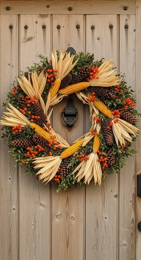 Harvest Wreath on the Door