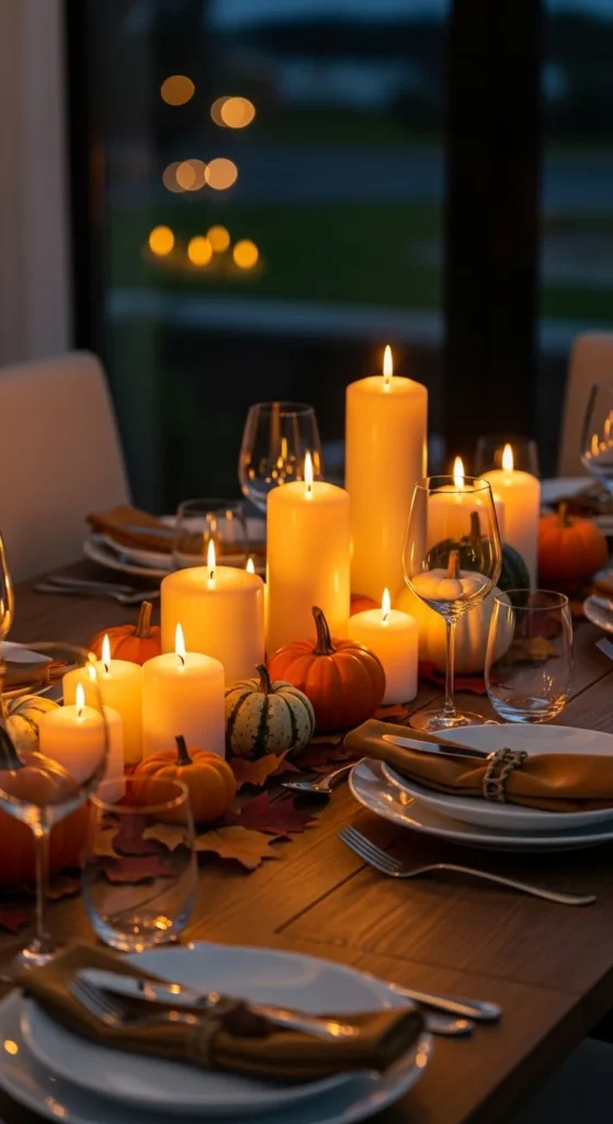 Candlelit Pumpkin Cluster