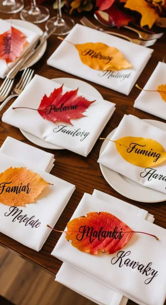 DIY Leaf Place Cards