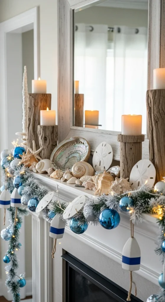 Coastal Christmas Mantel