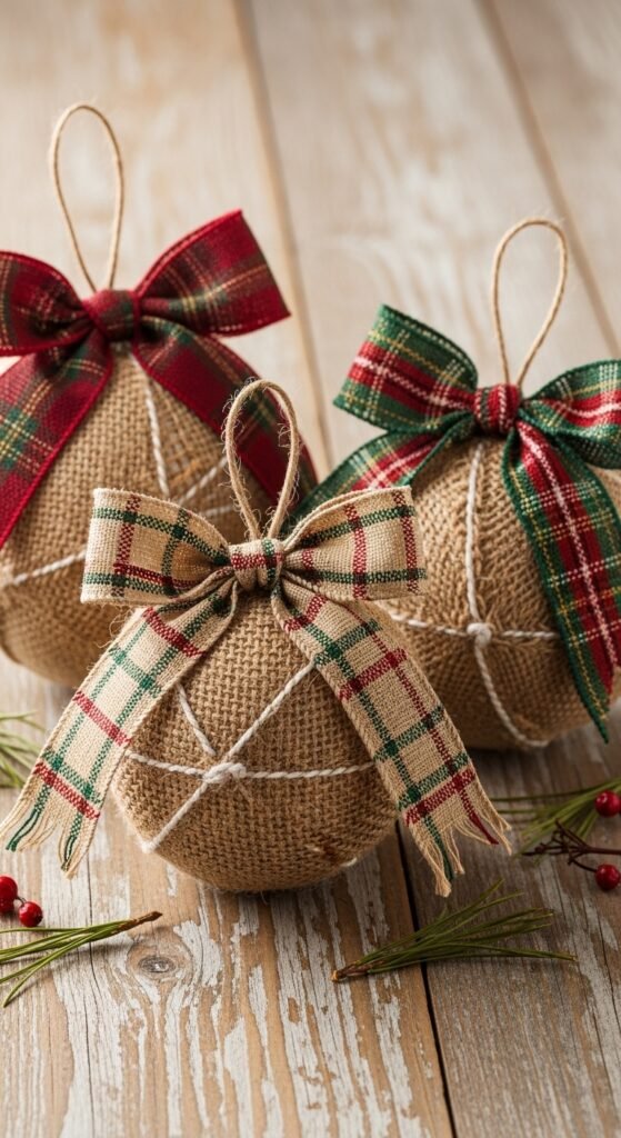 Burlap Ribbon Balls