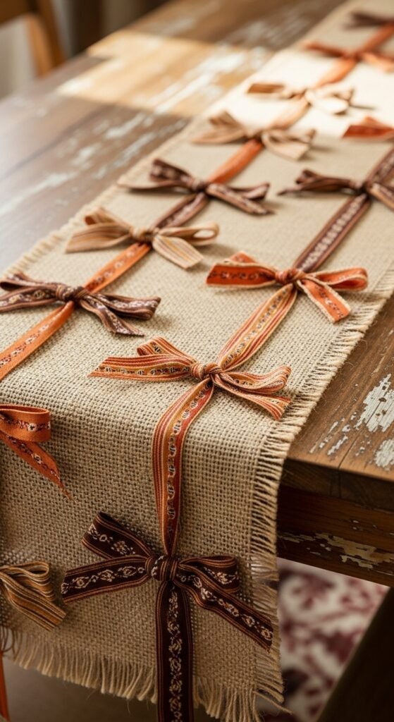 Burlap Runners and Ribbons