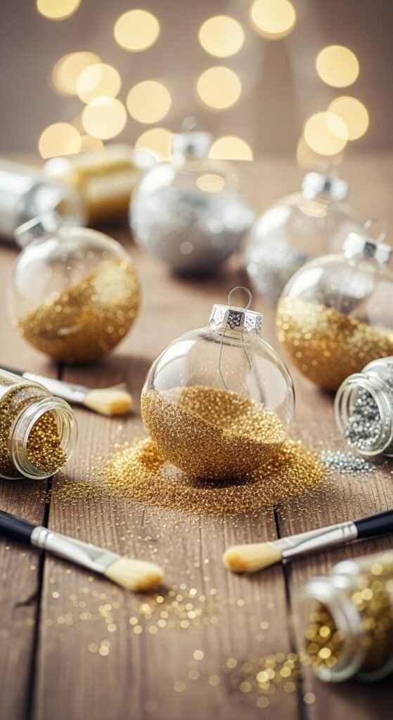 Glitter-Dipped Baubles