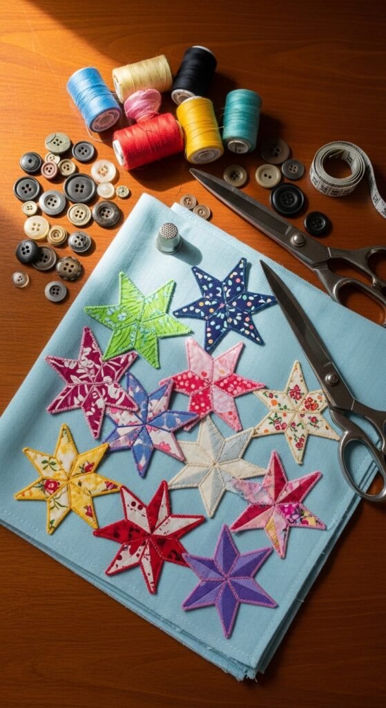 Scrap Fabric Stars