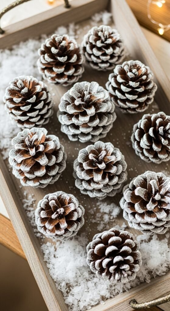 Snow-Covered Pinecones