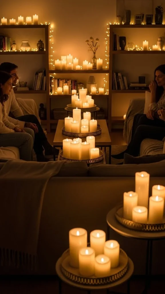 Candlelit Living Room Gathering