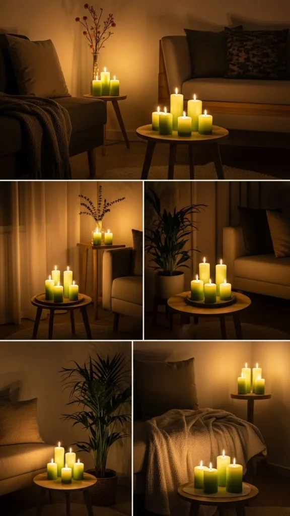 Green Candle Glow Corners