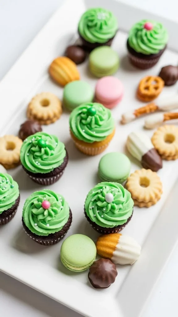 Green-Themed Dessert Tray