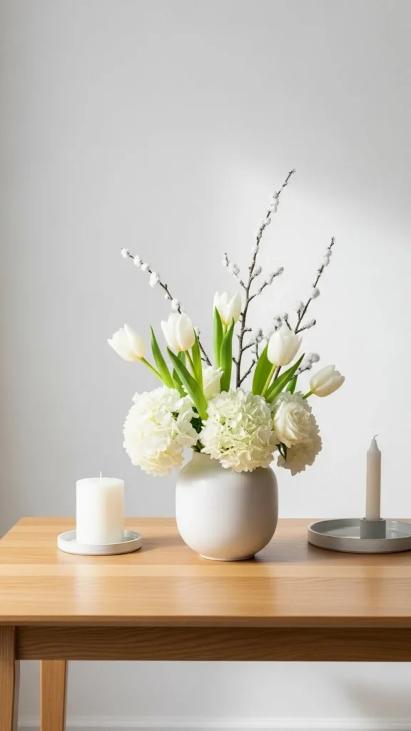Scandinavian Minimal White Arrangement