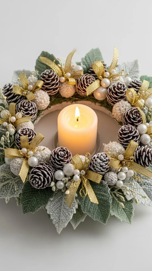 White and Gold Candle Ring