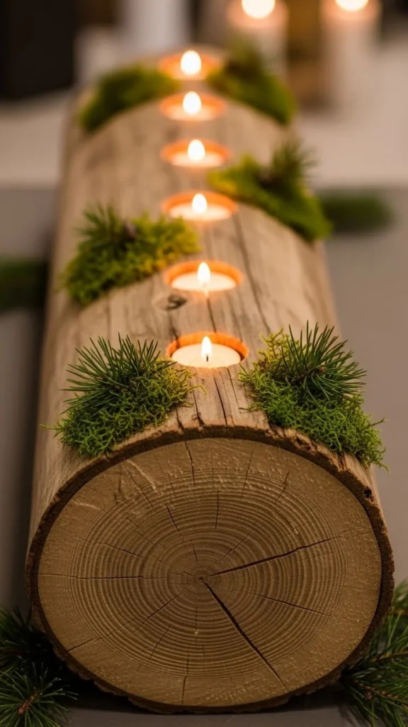 Woodland Log Candle Holder