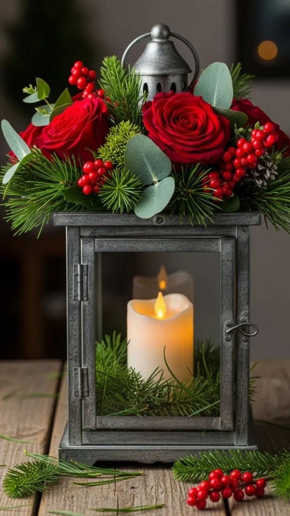 Floral-Filled Lantern Arrangement