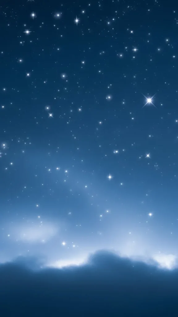 Winter Sky With Glowing Stars