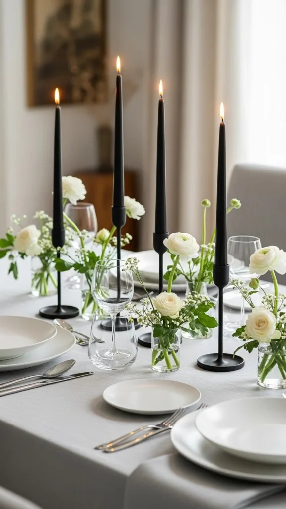 Black Tapers & Minimal Florals