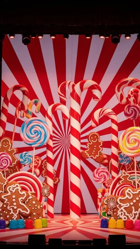 Candy Cane Lane Backdrop