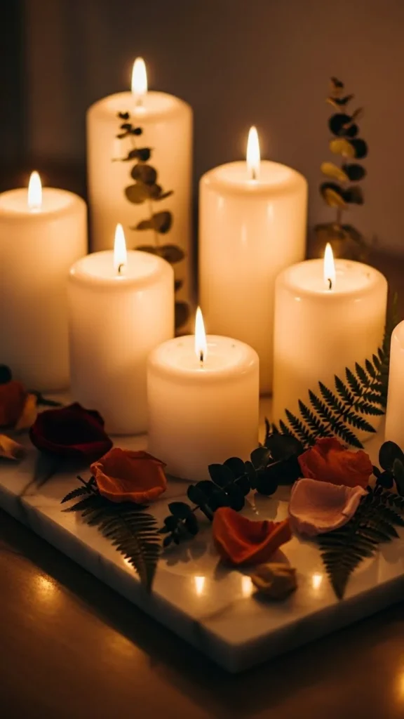 Classic White Pillars on a Marble Board