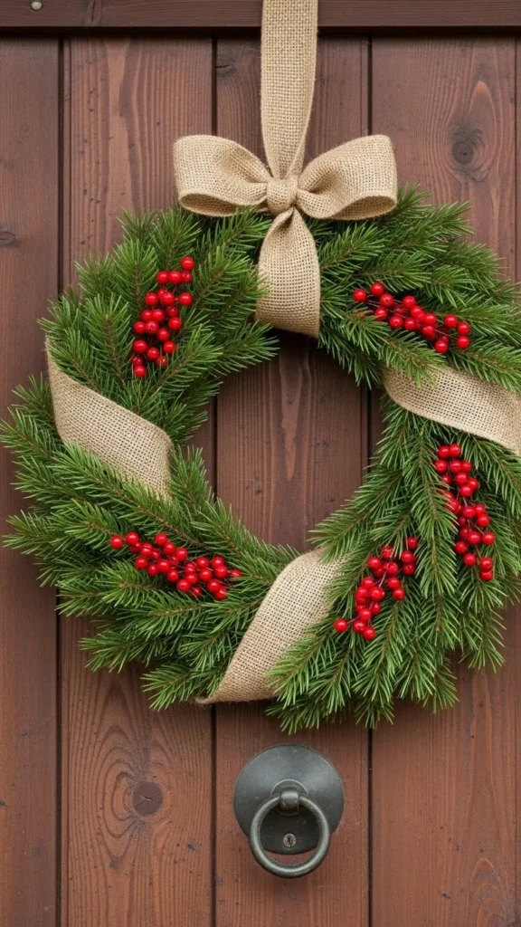 Rustic Wreath with Pine and Berries