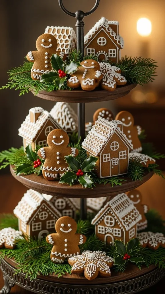 Gingerbread Tiered Tray Setup
