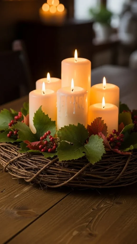 Grapevine Wreath Candle Ring