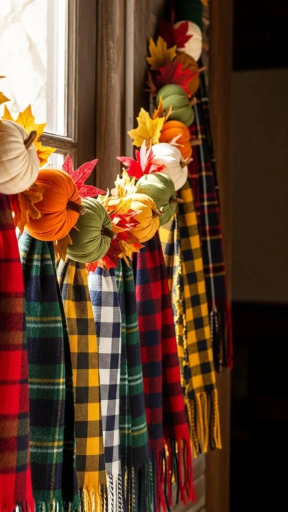 Hanging Plaid Scarf Garland