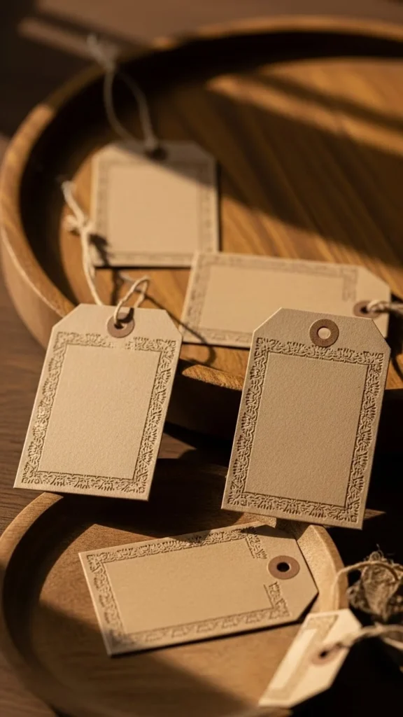Kraft Tags with Stamps
