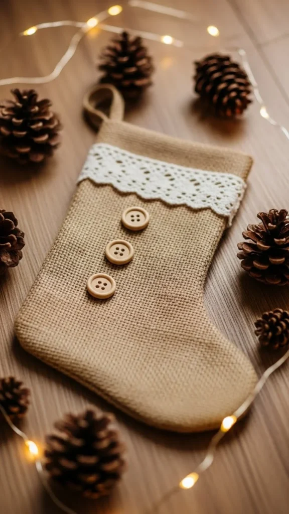  Rustic Burlap Stocking