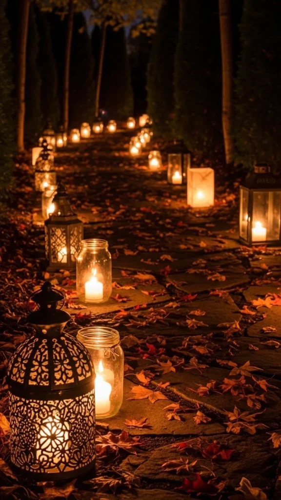 Candle-Filled Lantern Pathway