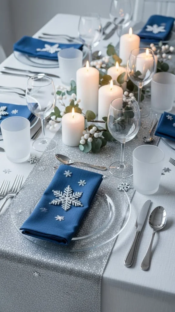 Frosted Blue and Silver