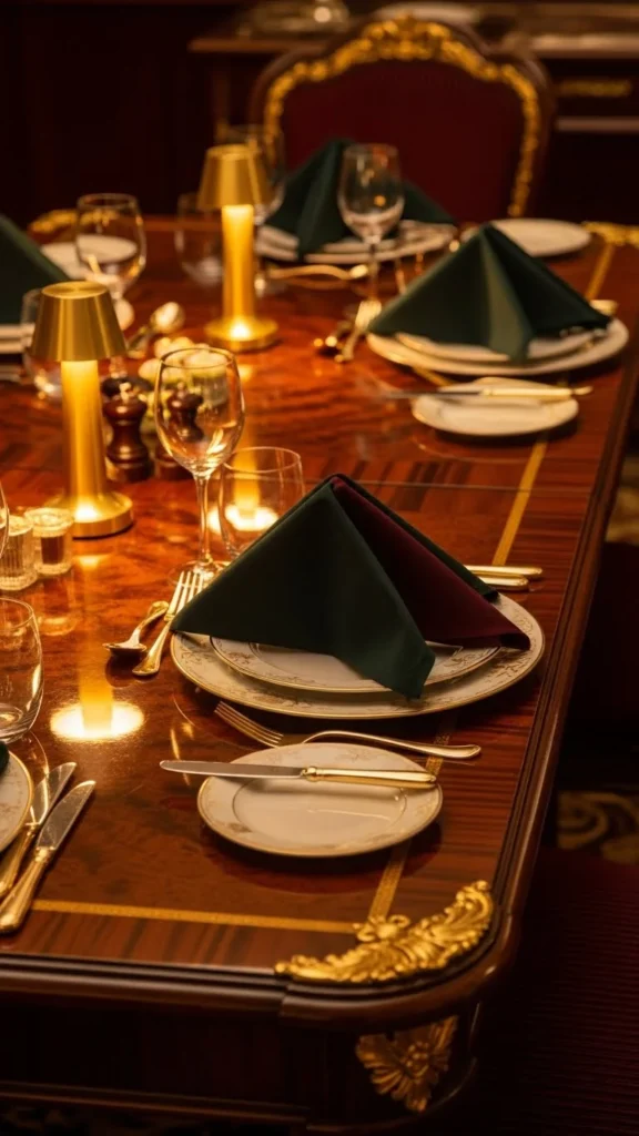 Dark Wood & Gold Contrast