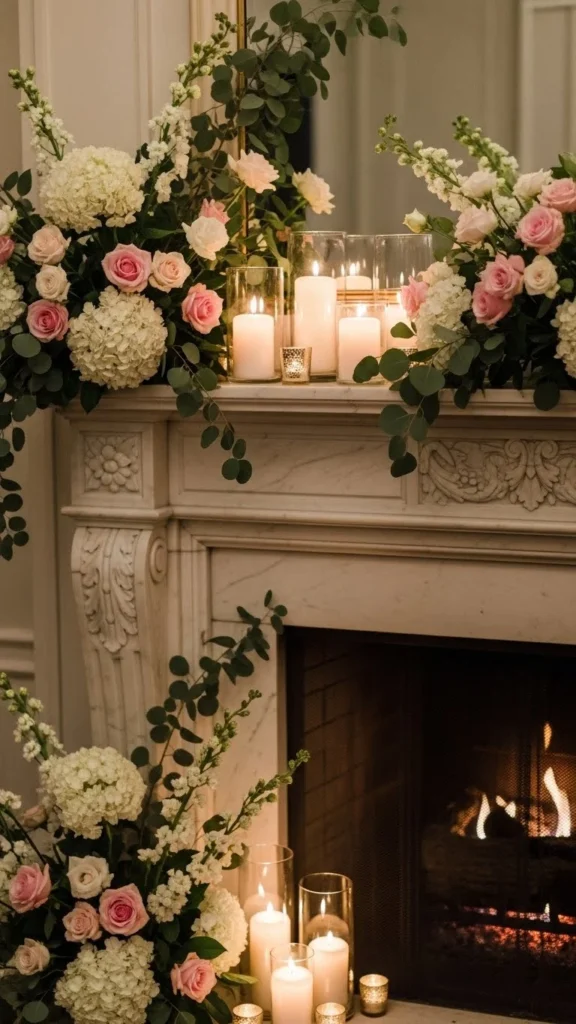 Floral + Candle Hybrid Mantel