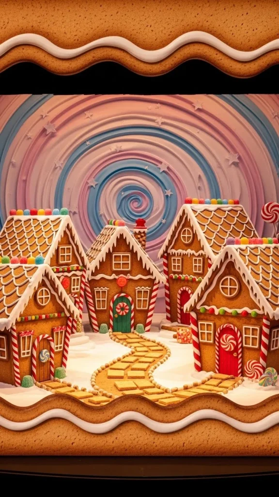 Gingerbread Village Backdrop