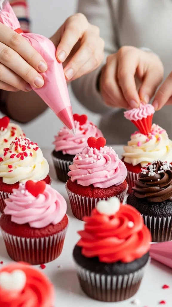 Valentine Cupcake Decorating