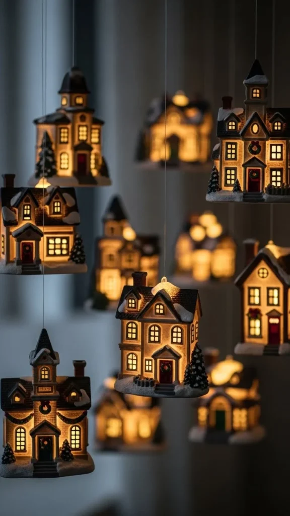Floating Christmas Village Houses