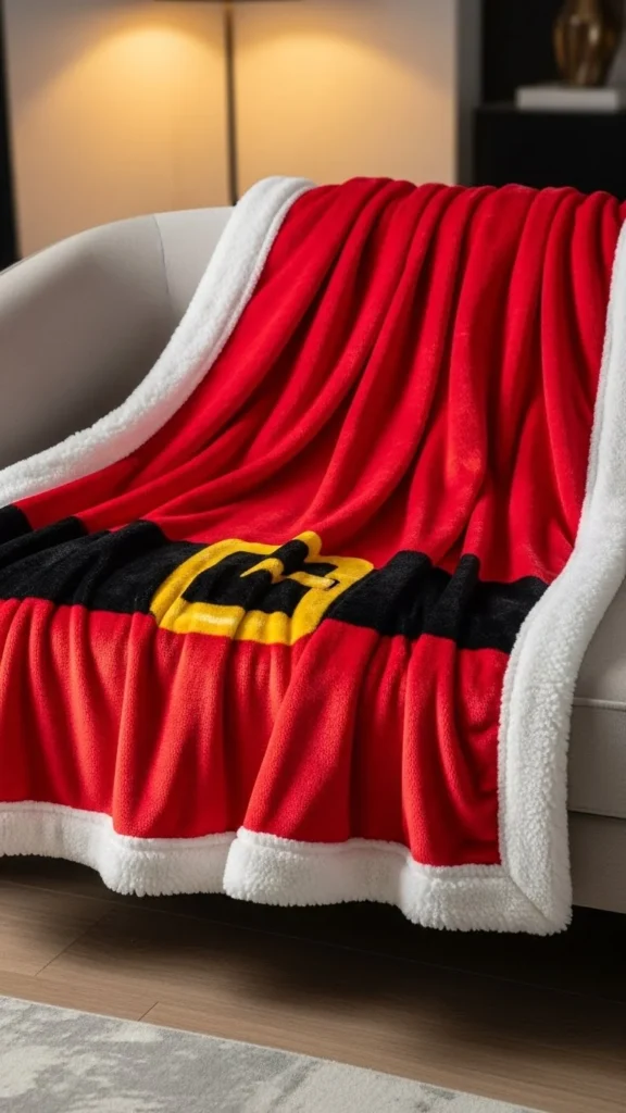 Santa-Themed Throw Blanket