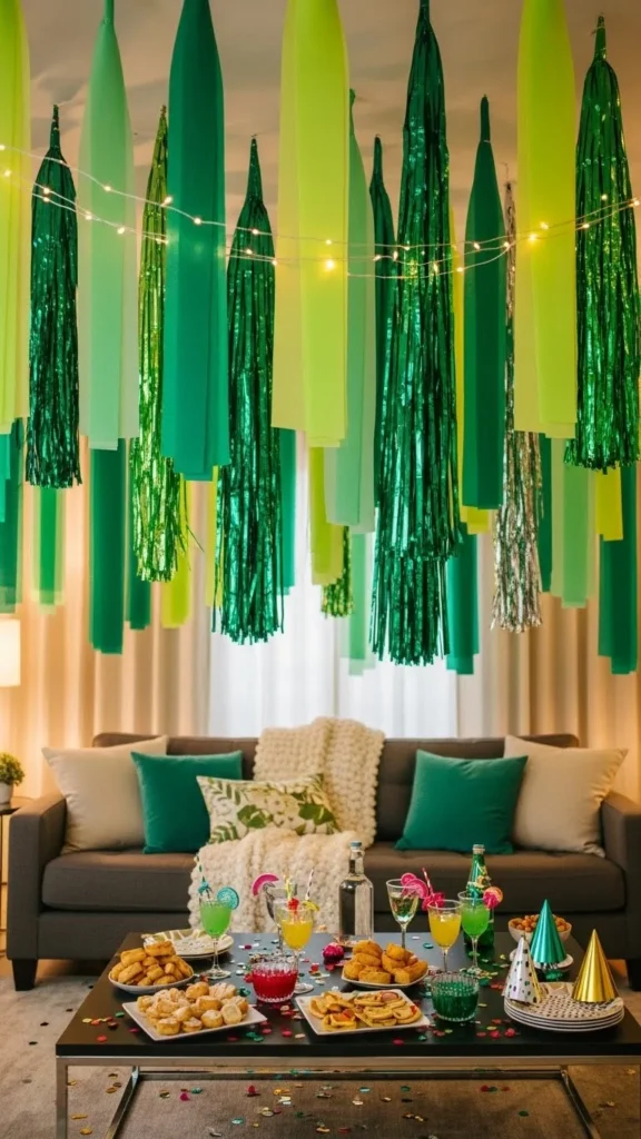 Green Streamer Ceiling Accents