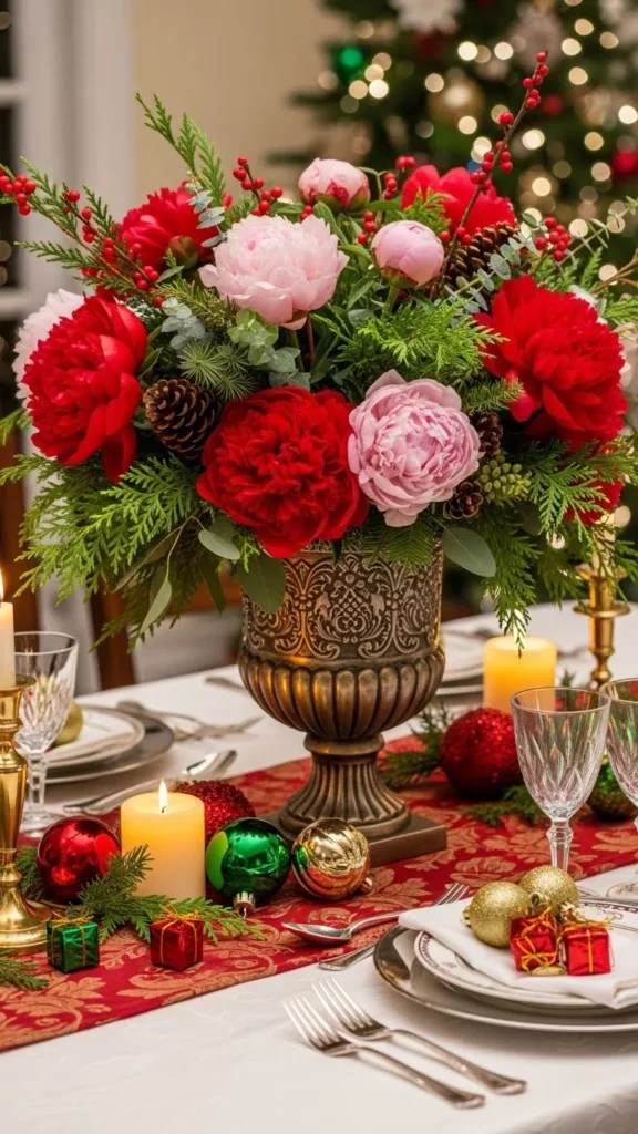 Holiday Peony Statement Vase