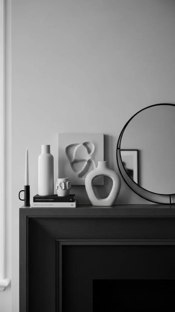 Monochrome Mantel Styling