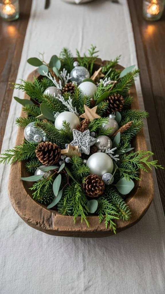 Wooden Dough Bowl with Seasonal Filler